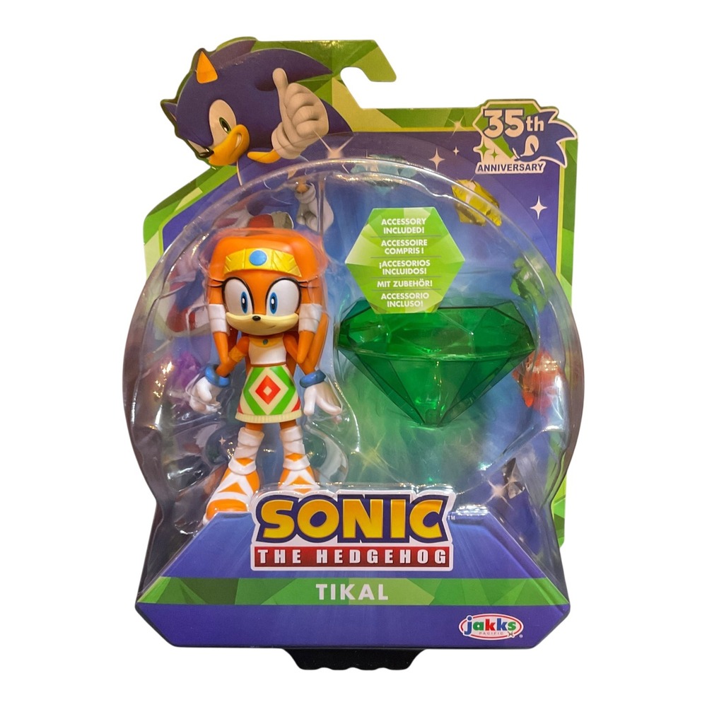 Sonic the Hedgehog Tikal 35th Anniversary Action Figure with Emerald New In Hand